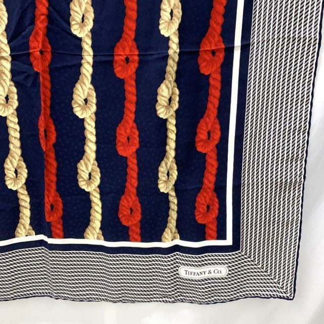 Tiffany & Co. シルクスカーフ ロープデザイン Tiffany & Co. シルク