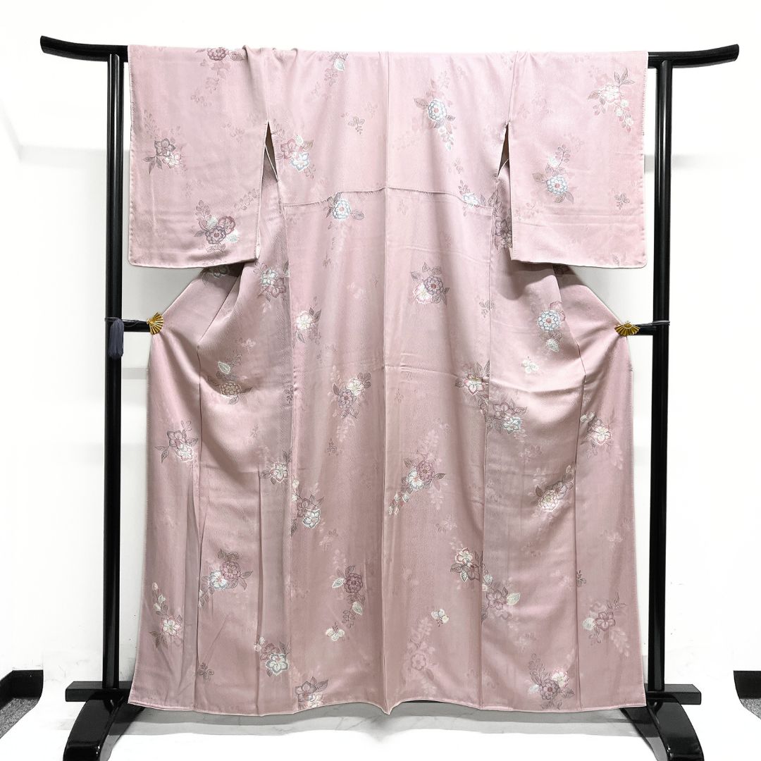 未着用 小紋 絞り 辻ヶ花 椿 藤 菊花 着物 013b d ms - メルカリ