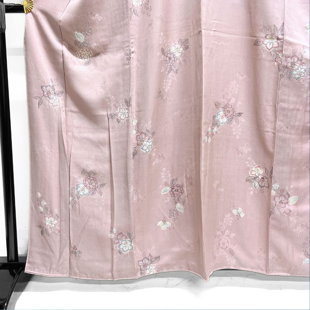 未着用 小紋 絞り 辻ヶ花 椿 藤 菊花 着物 013b d ms - メルカリ