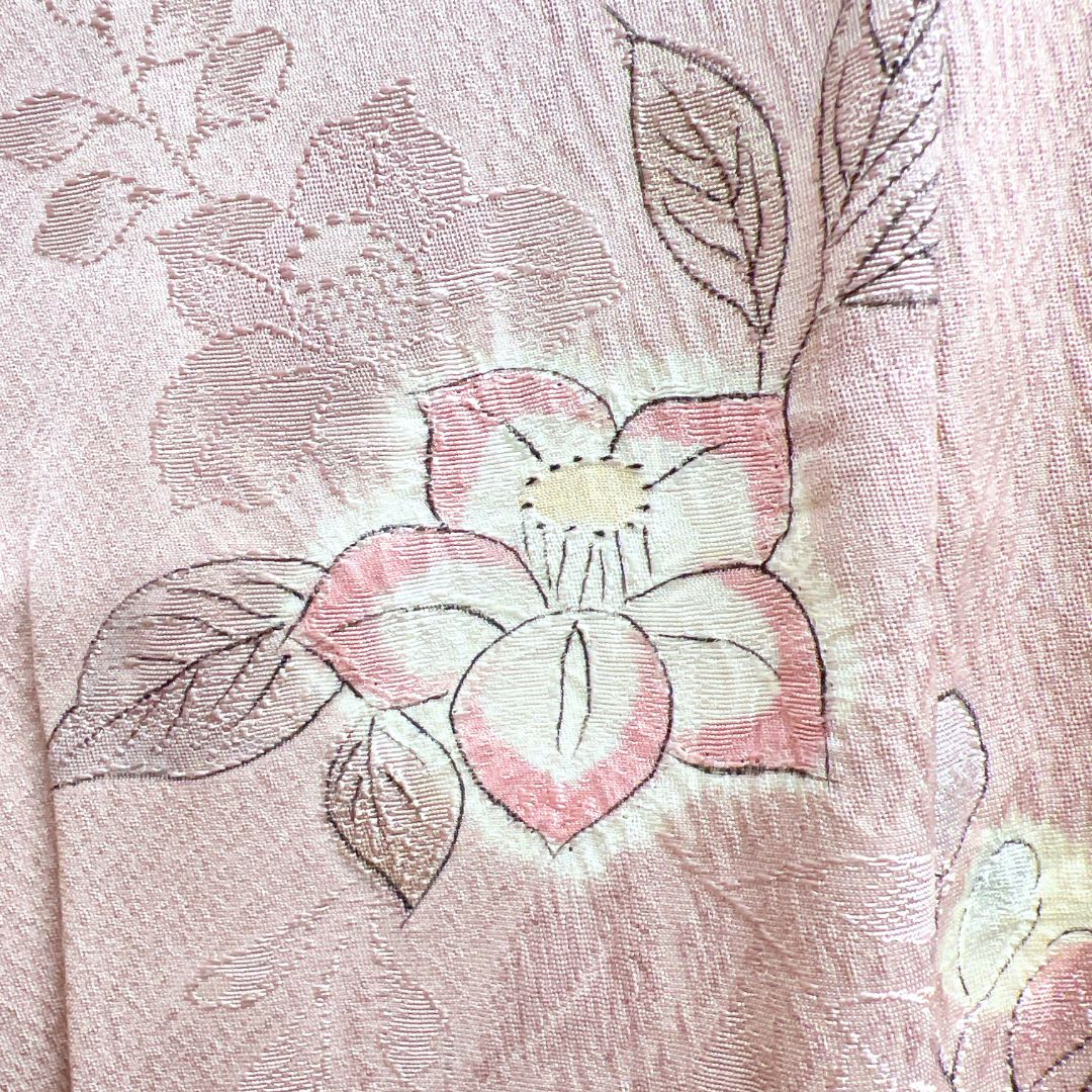 未着用 小紋 絞り 辻ヶ花 椿 藤 菊花 着物 013b d ms - メルカリ