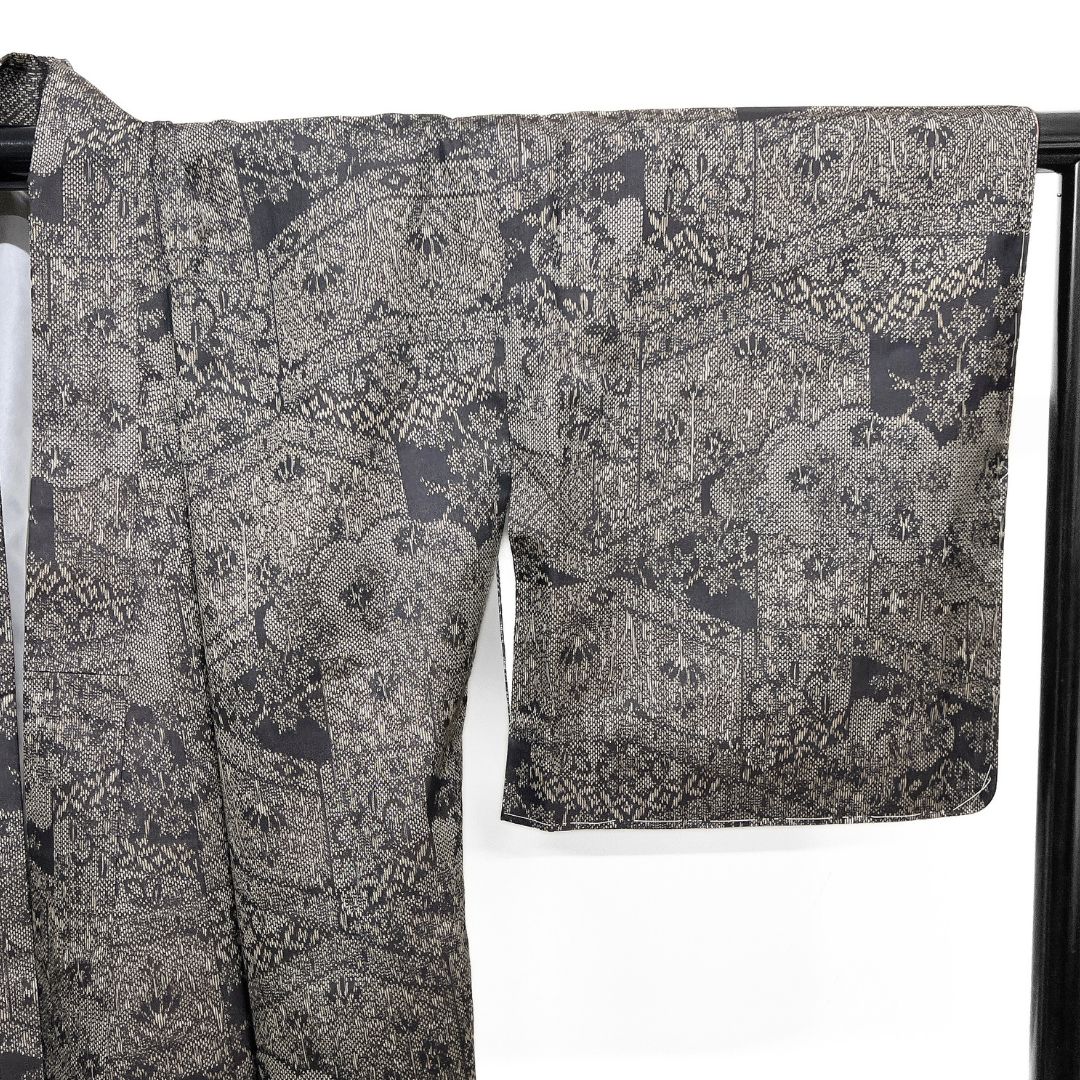 大島紬 未着用 小紋 雲 花模様 菱 泥染 着物 013b d ms - メルカリ