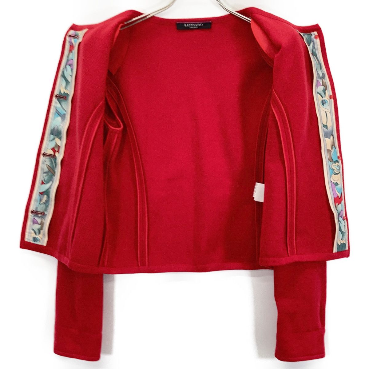 LEONARD レオナール 赤 ﾉｰｶﾗｰ ｼﾞｬｰｼﾞｰ ｼﾞｬｹｯﾄ 40 - メルカリ