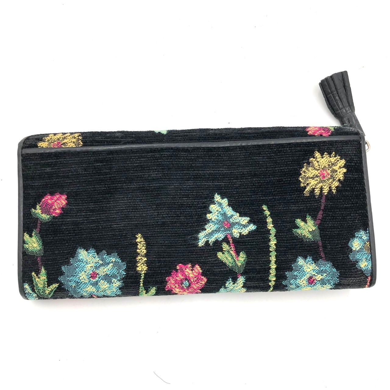 美品】Think Bee! シンクビー 長財布 花柄 刺繍 スパンコール 黒 箱付