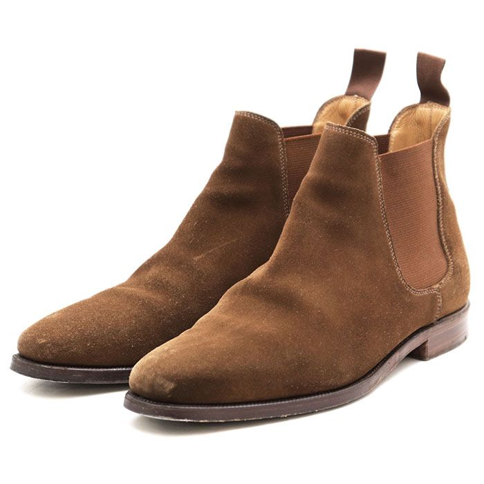 【SALE】CROCKETT&JONES クロケット・アンド・ジョーンズ サイドゴアブーツ CHELSEA チェルシー スウェード レザーソール MADE FOR TRADING POST レザーシューズ 革靴 メンズ サイズ 7hE ライトブラウン 茶色 英国製 SALE】CROCKETT&JONES クロケット・アンド・ジョーンズ サイドゴア