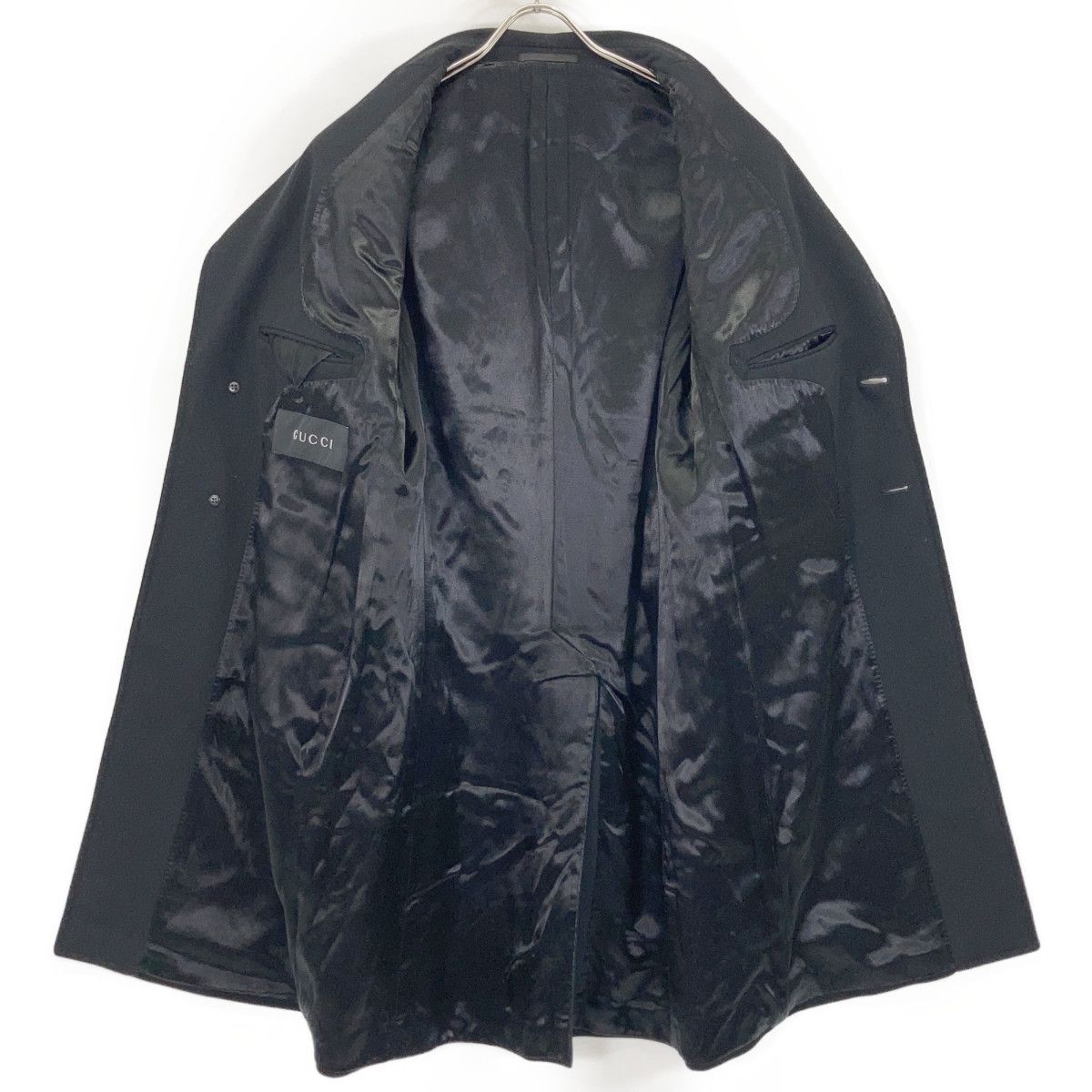 GUCCI グッチ ﾌﾞﾗｯｸ ﾄﾑﾌｫｰﾄﾞ期 ｳｰﾙ ﾁｪｽﾀｰｺｰﾄ - メルカリ