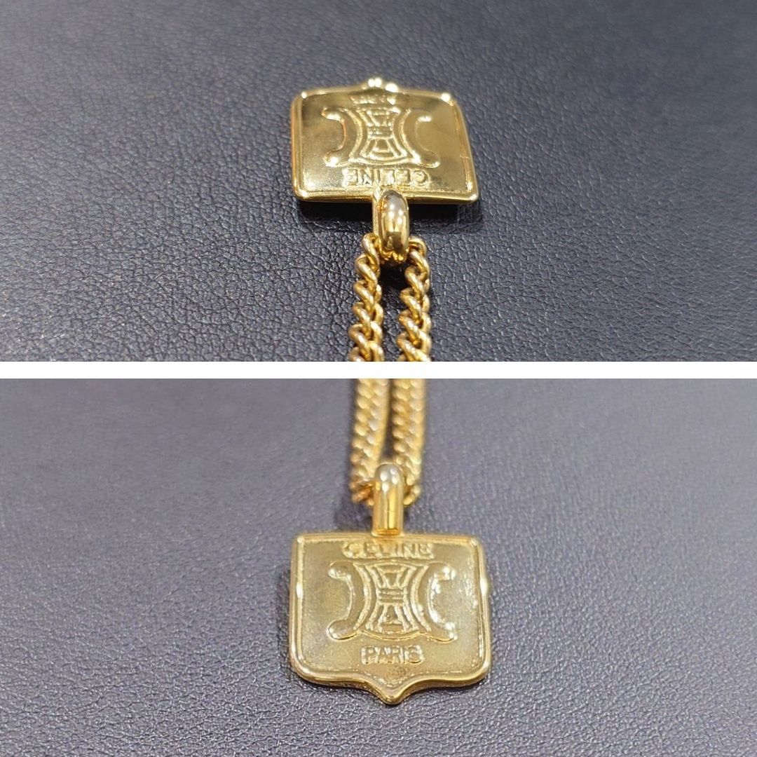 ヴィンテージ CELINE セリーヌ プレート ネックレス ブラゾン マカダム