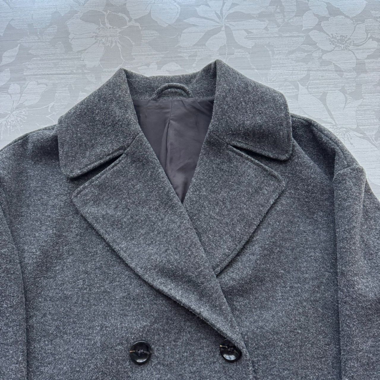 ZARA ザラ ダブルブレスト ロングコート グレー オーバーサイズ - メルカリ