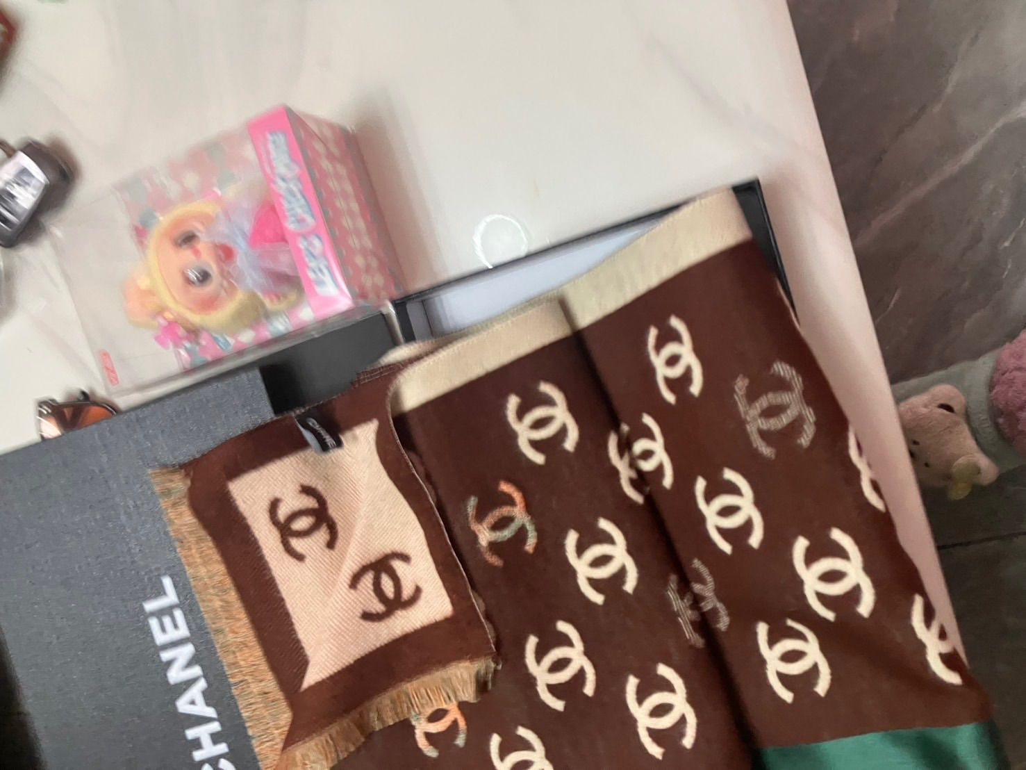 CHANEL シャネル ココマーク 大判ストール／マフラー ブラウン - メルカリ