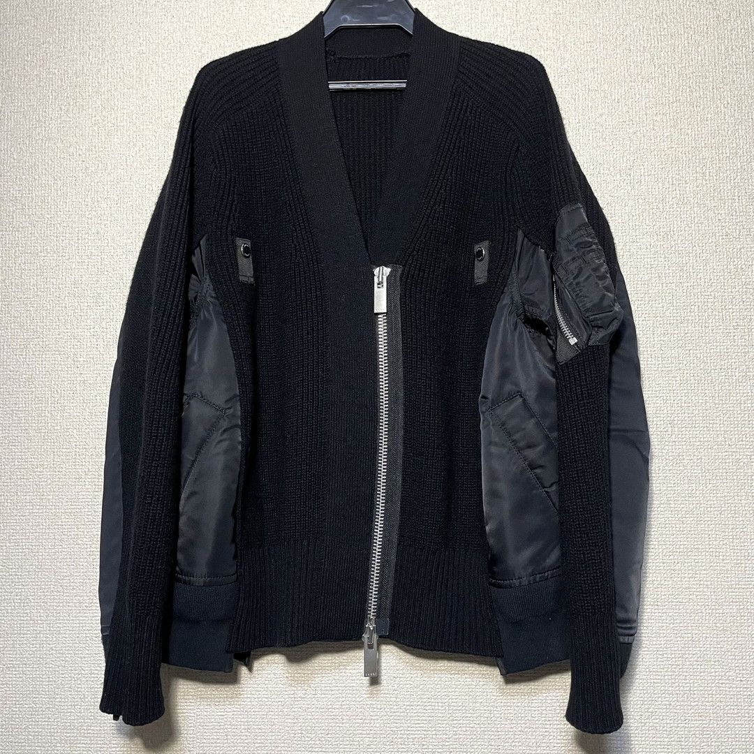 中古・古着通販sacai (サカイ) ニットドッキングボンバーブルゾン