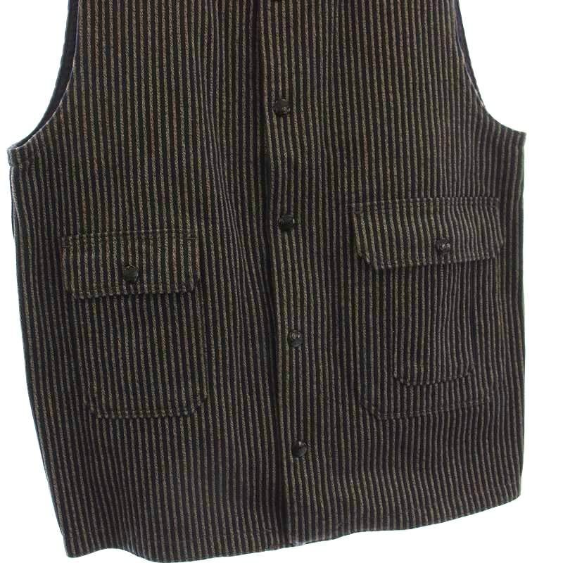 キャピタル kapital 四国山城工場産 ストライプ ベスト ジレ コットン