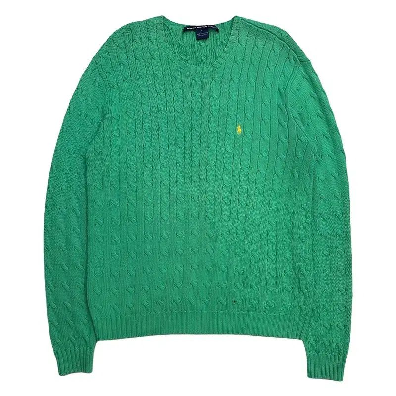 新品 ポロ ラルフローレン ニット L グリーン ポロラルフローレン イェロー ポニー グリーン ケーブル ニット L