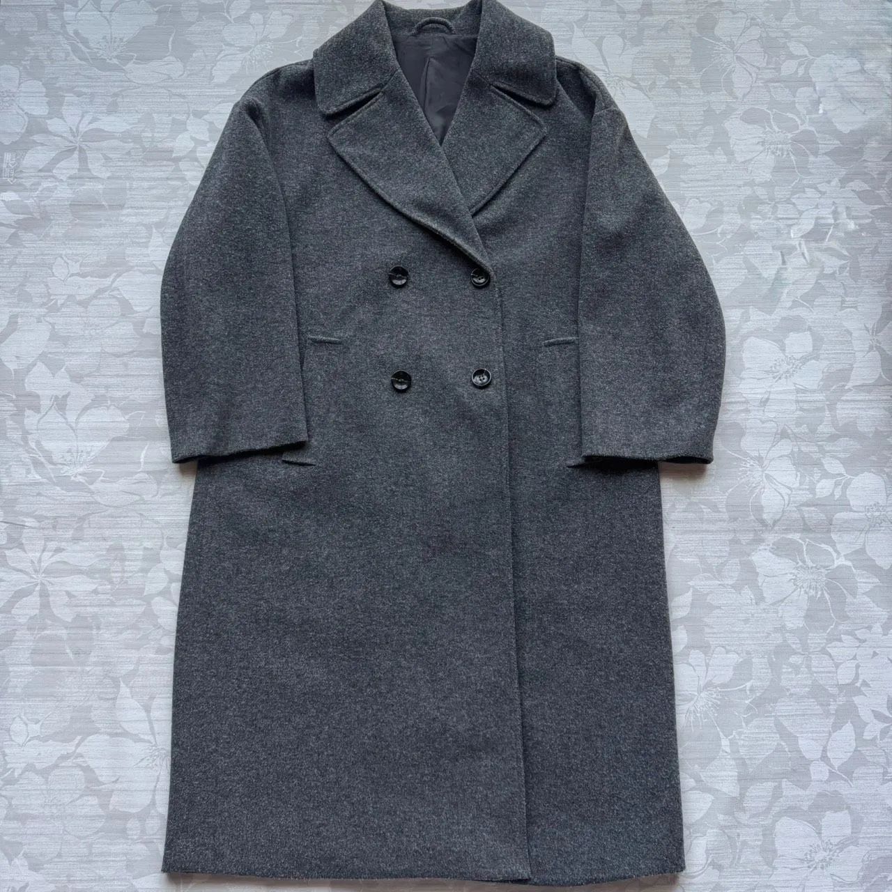 ZARA ザラ ダブルブレスト ロングコート グレー オーバーサイズ - メルカリ