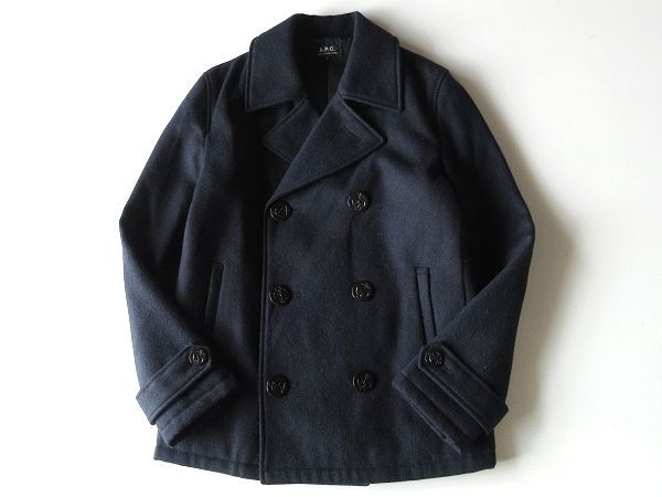 A.P.C. アーペーセー フランス製生地使用 レザーエルボーパッチ ウール