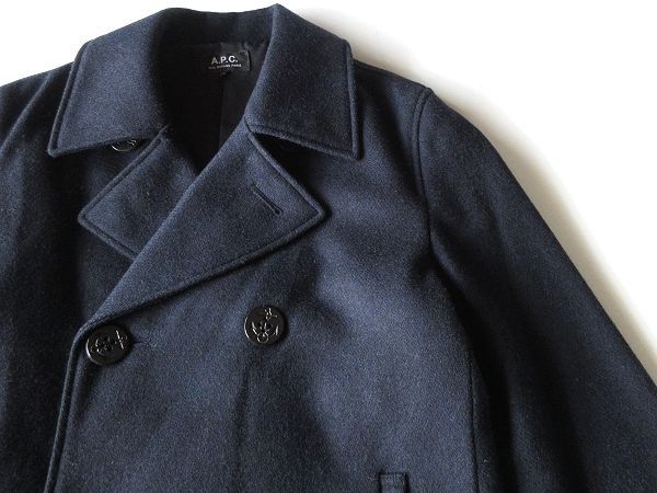 A.P.C. アーペーセー フランス製生地使用 レザーエルボーパッチ ウール