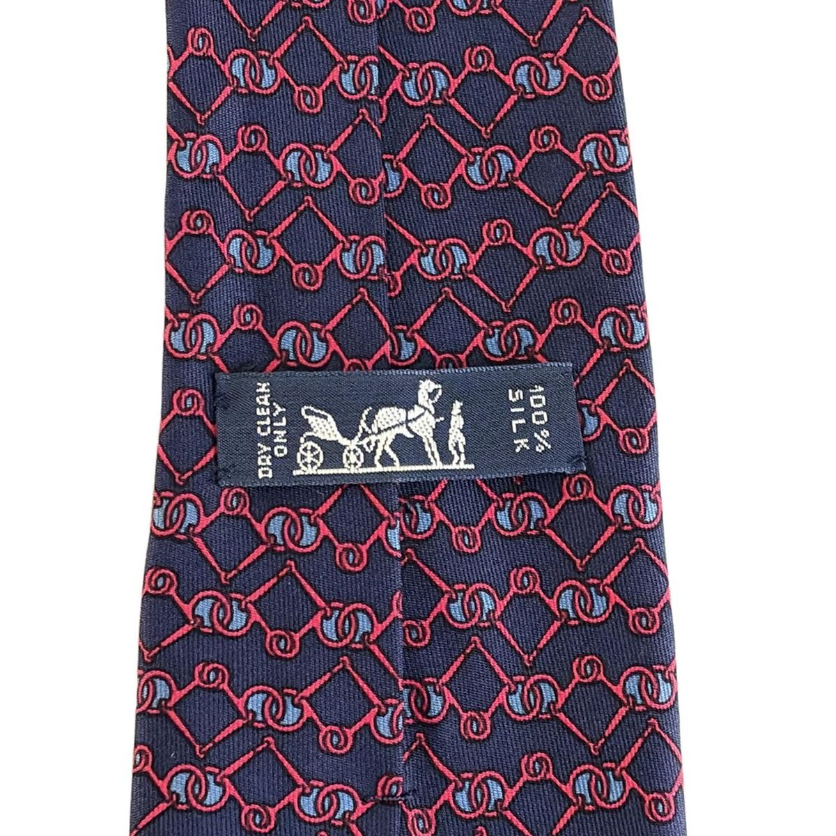 HERMES(エルメス) ネクタイ メンズ - ダークネイビー×レッド×ブルー