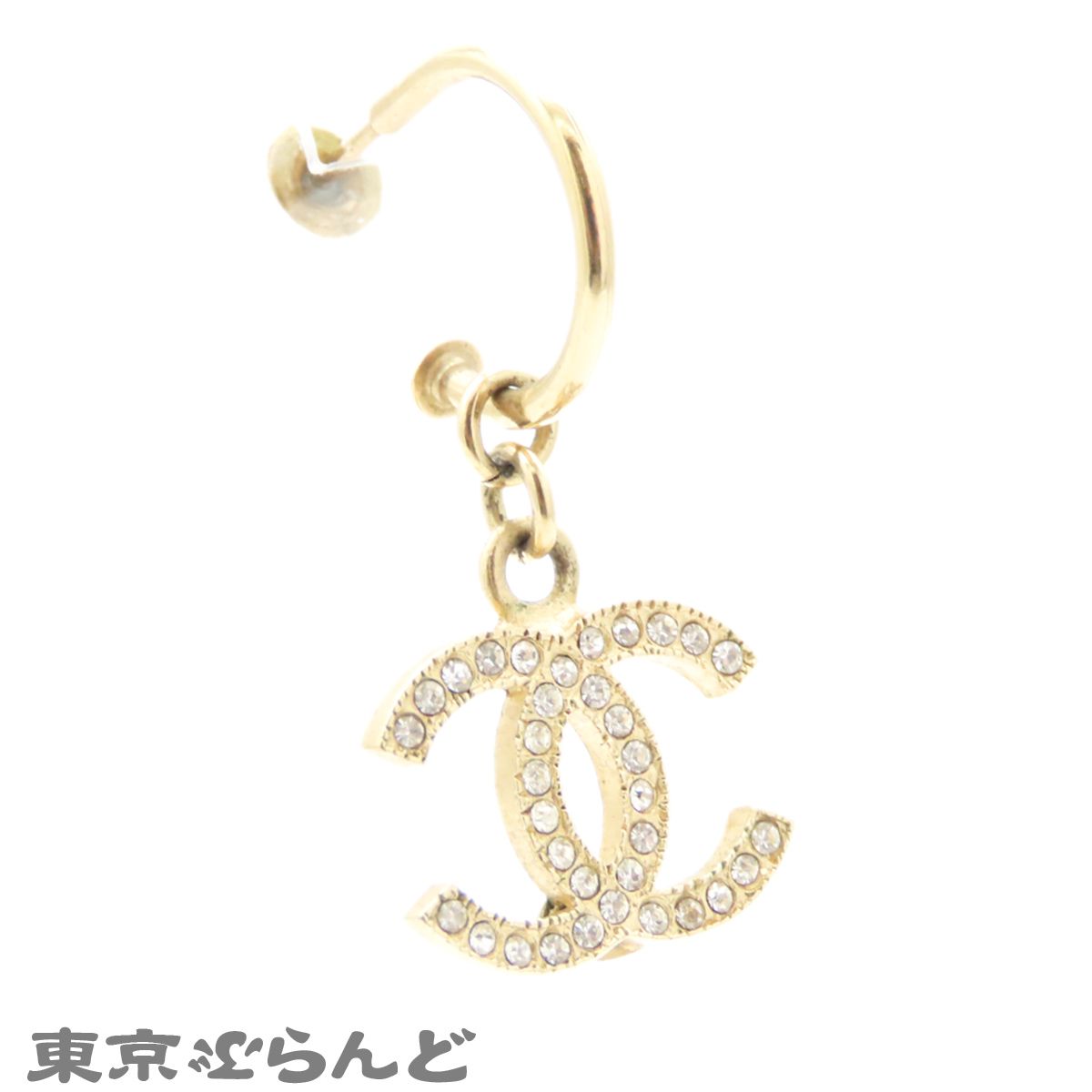 シャネル CHANEL ピアス ゴールド メタル ラインストーン ココマーク