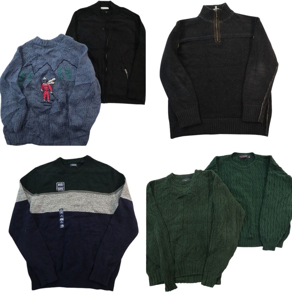 古着卸 まとめ売り セーター MIX 6枚セット (メンズ M ) フルジップ