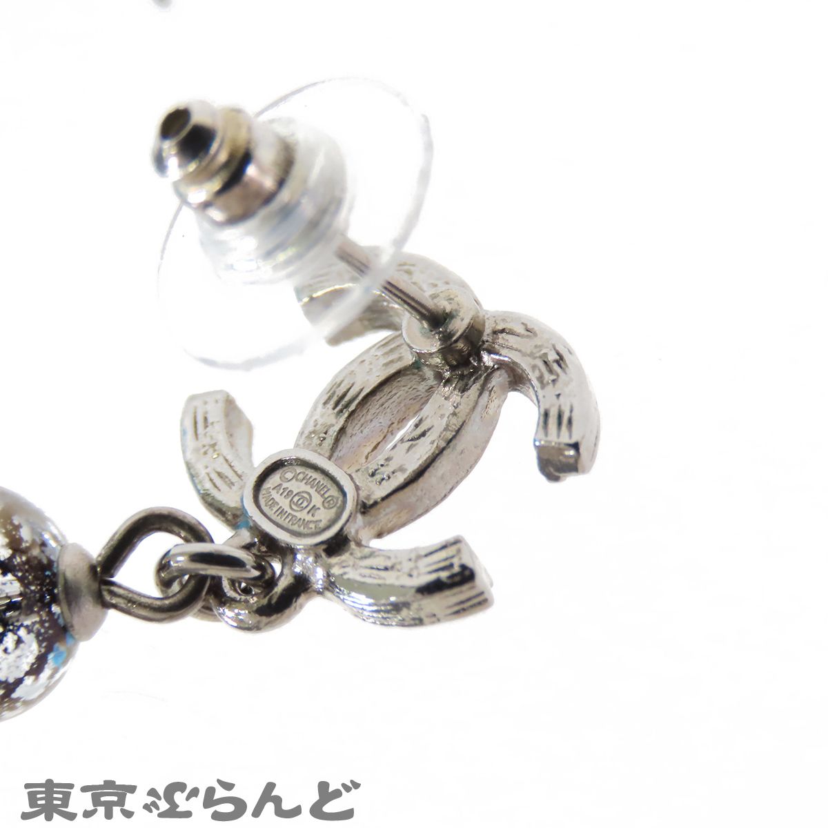 シャネル CHANEL ココマーク ドロップ ピアス シルバー メタル