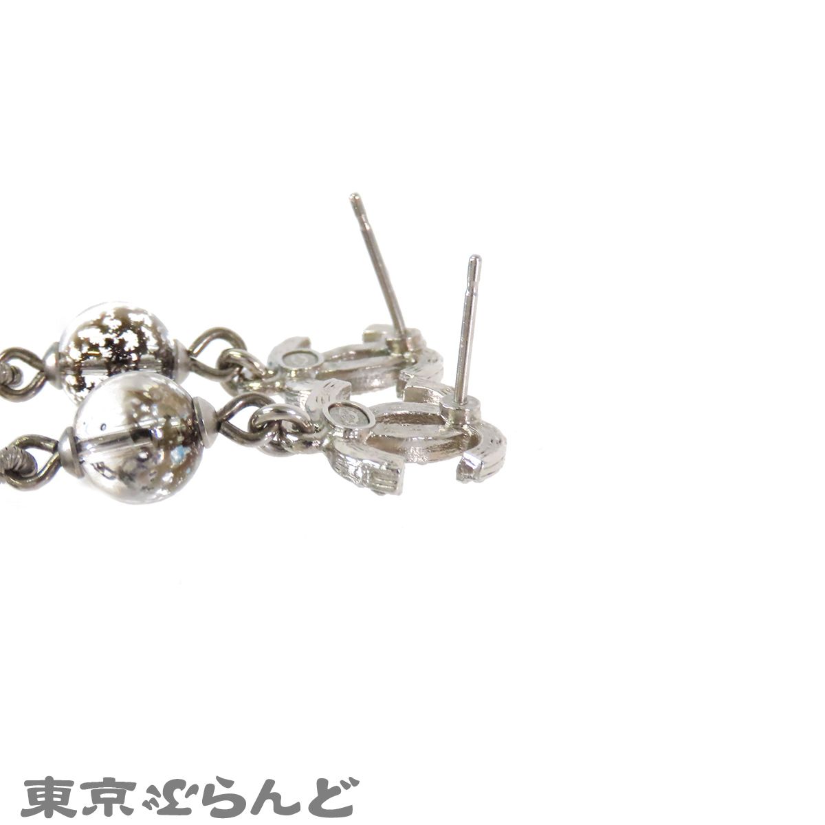 シャネル CHANEL ココマーク ドロップ ピアス シルバー メタル