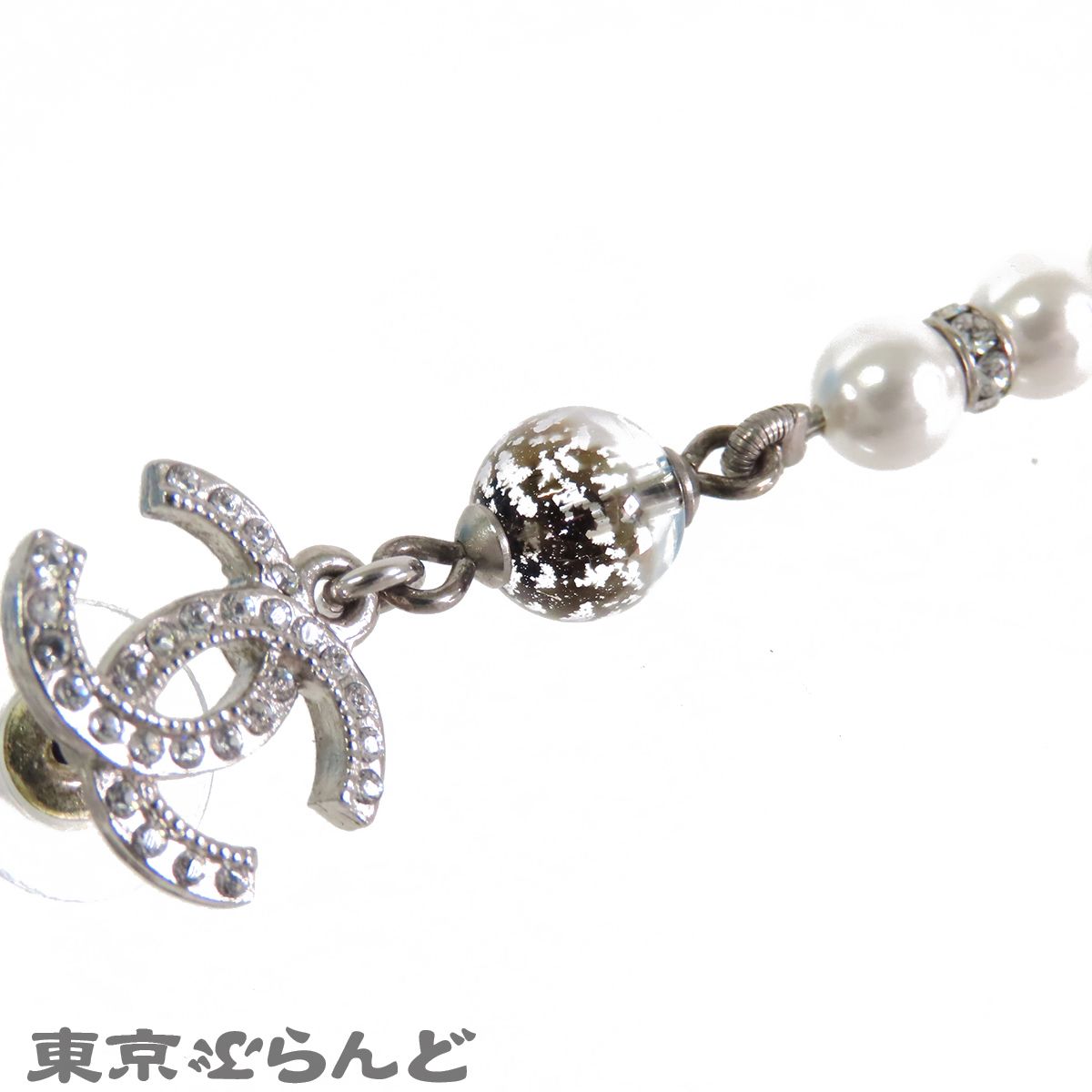 シャネル CHANEL ココマーク ドロップ ピアス シルバー メタル