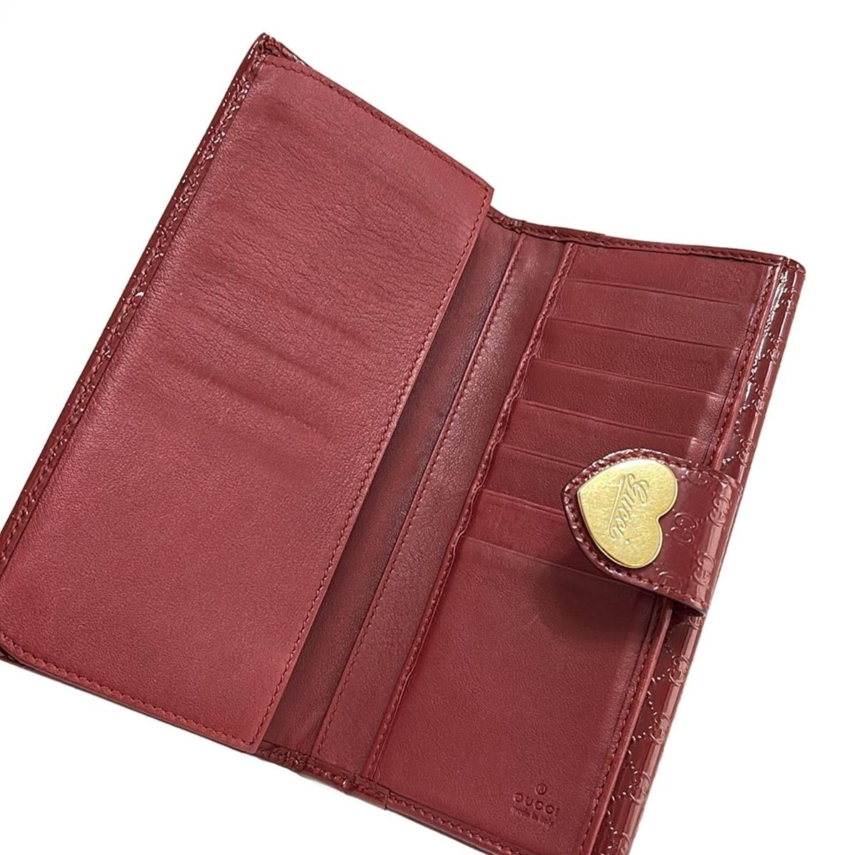 GUCCI(グッチ) 長財布 GG柄,マイクロGG 203550 ボルドー×ゴールド 