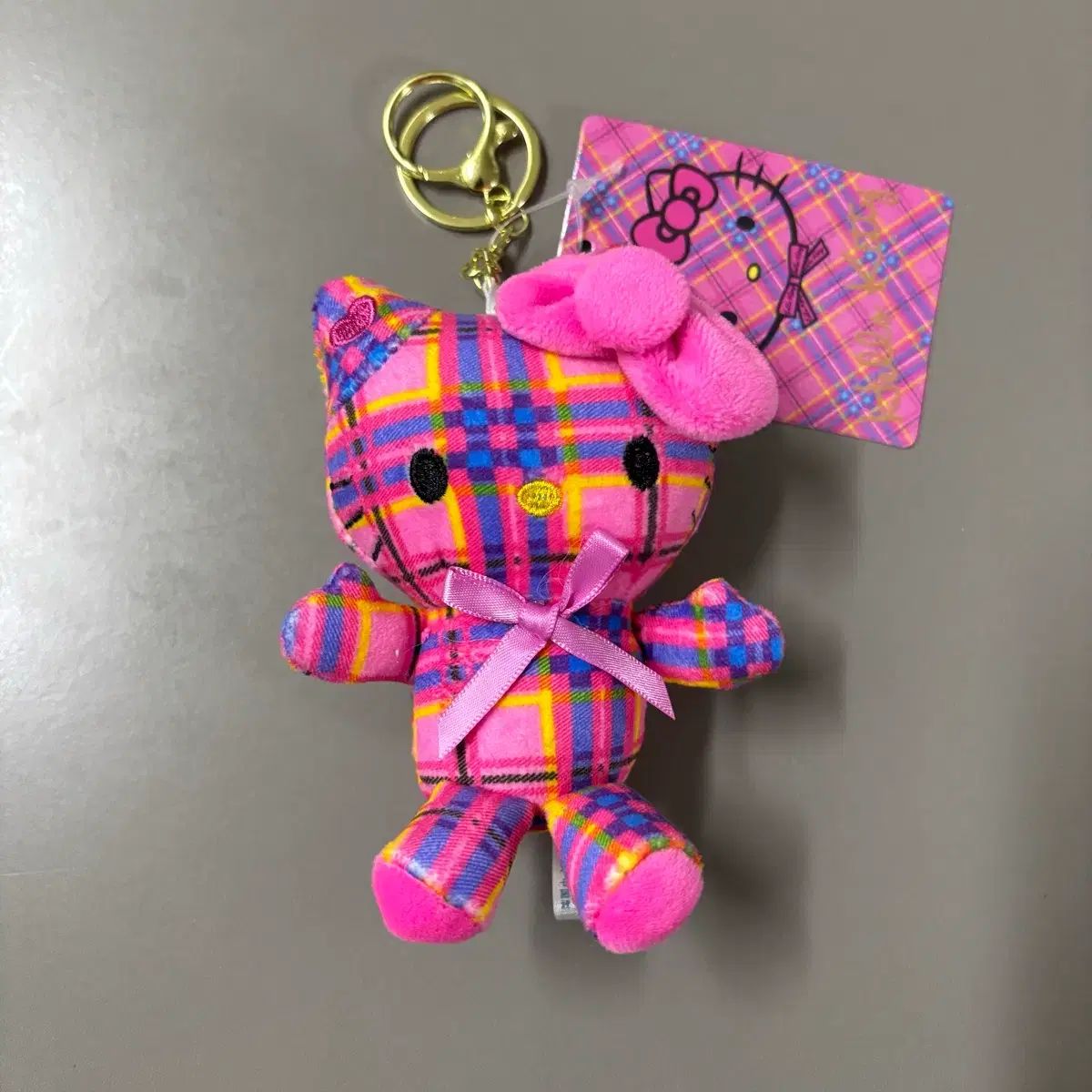 Hello Kitty タータンチェック ハート キーホルダー マスコット ハローキティタータンチェックマスコットホルダーぬいぐるみサンリオ