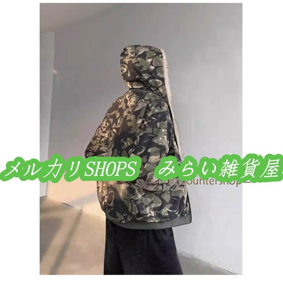 中綿コート ファージャケット 迷彩コート メンズ レデイース 裏ファー アウター フェイクファー 裏起毛 春 秋冬 厚手 暖か 防寒 中綿ジャケット5555