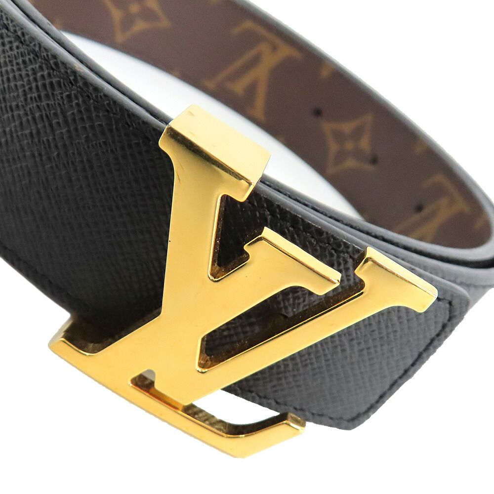 ルイヴィトン モノグラム サンチュール LVロゴ　レザー　ゴールド　付属品有り 名古屋】ルイヴィトン サンチュール LVイニシャル ゴールド モノグラム