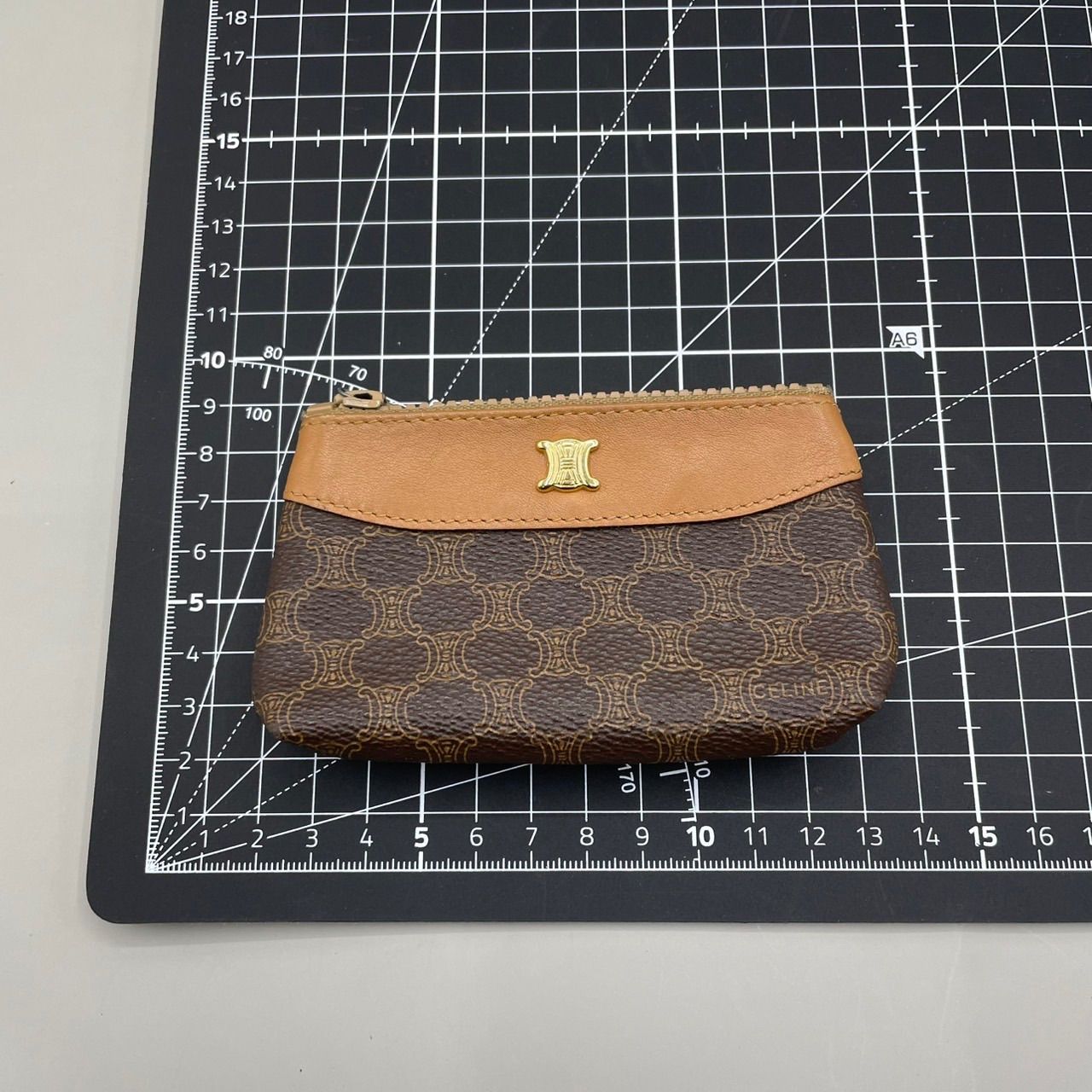 極美品 CELINE セリーヌ コインケース 小銭入れ マカダム トリオンフ 