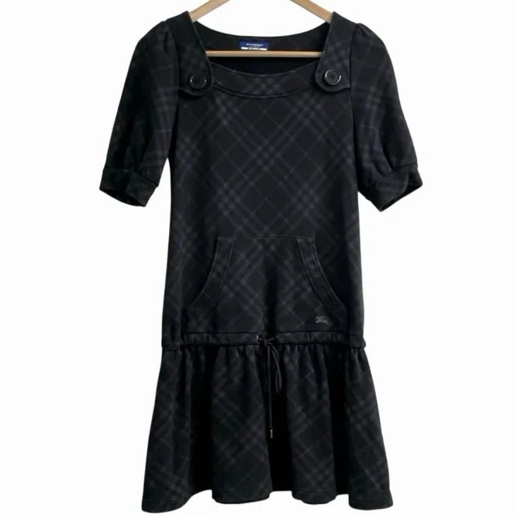 バーバリーブルーレーベルノバチェック 半袖 ひざ丈ワンピース BURBERRY BLUE LABEL バーバリー ブルーレーベル ノバチェック 半袖