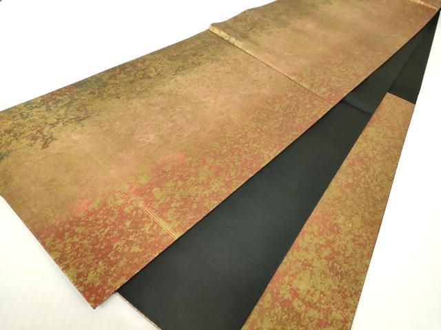 平和屋着物▽西陣織 陰山織物謹製 箔屋清兵衛 六通柄袋帯 霞文 彩紅