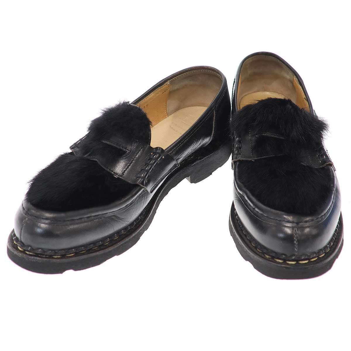 paraboot パラブーツ REIMS ランス ラビットファーレザーローファー 