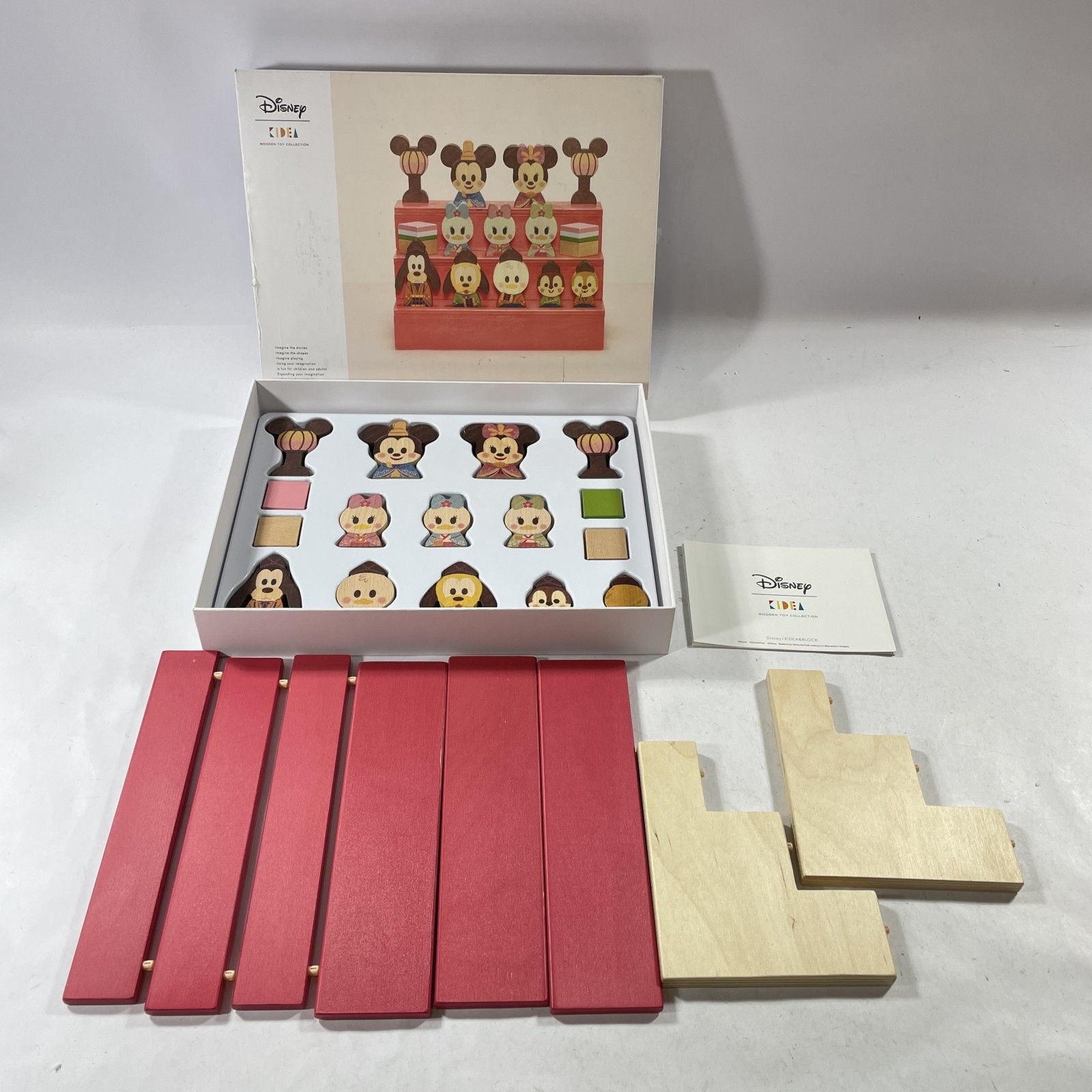 ★ Disney ディズニー KIDEA キデア ひなまつりセット お雛様 ミッキーマウス ミニーマウス 積み木 木製知育玩具 箱入 欠品なし 現状品
