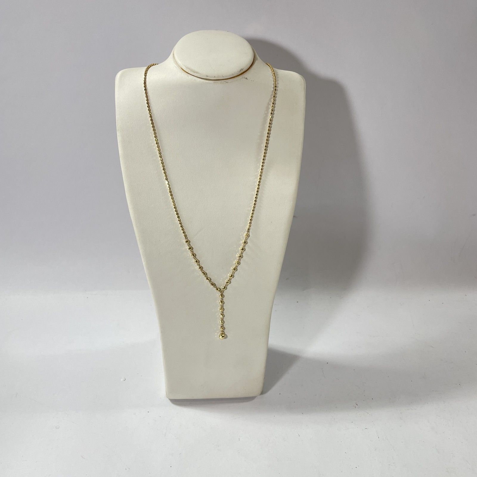 ☆ K18刻印 18金 ゴールド Y字シェイプ チェーンネックレス ロング 