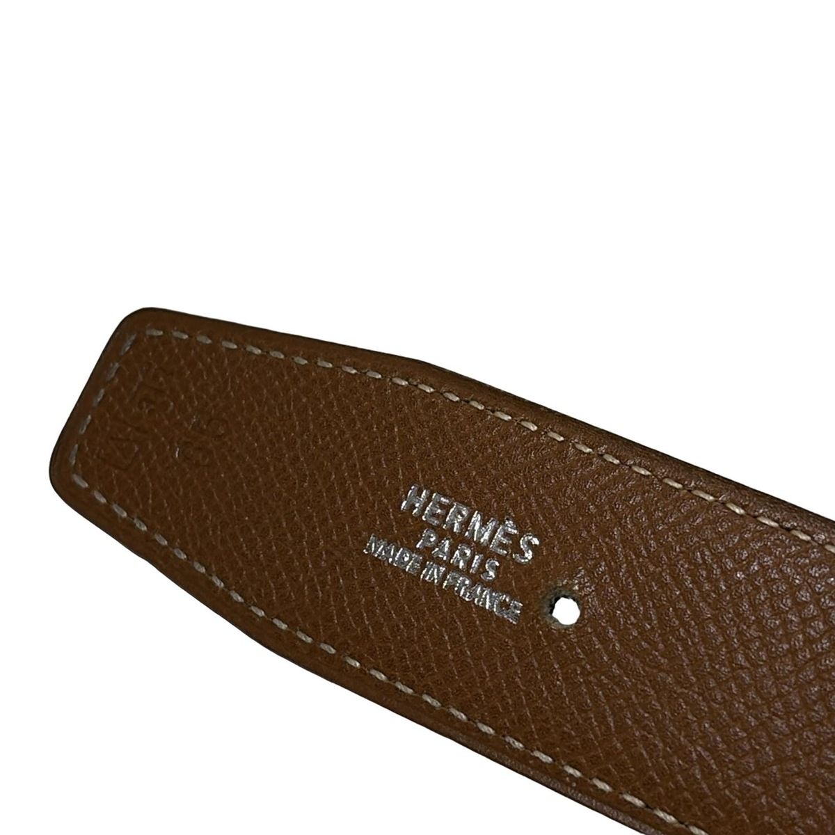 HERMES(エルメス) ベルト 65 ブラウン バックルなし/穴増し レザー