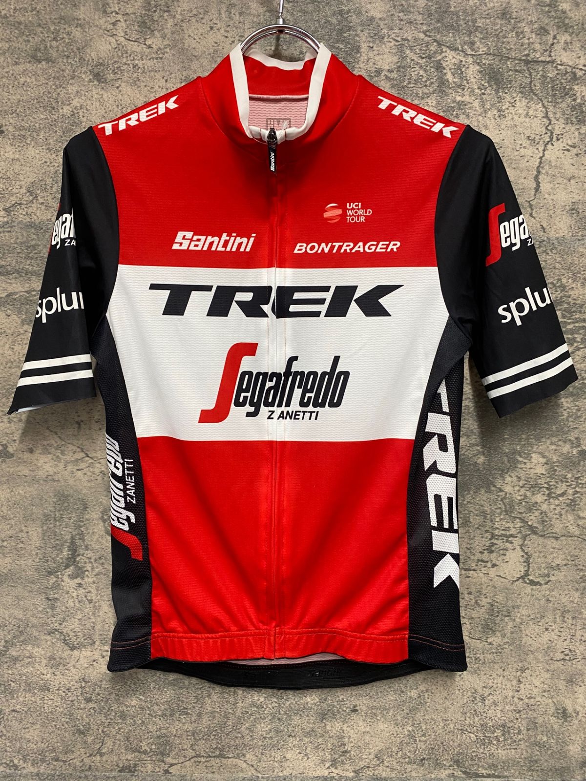 JT579 サンティーニ Santini 半袖 サイクルジャージ 赤 白 XS TREK