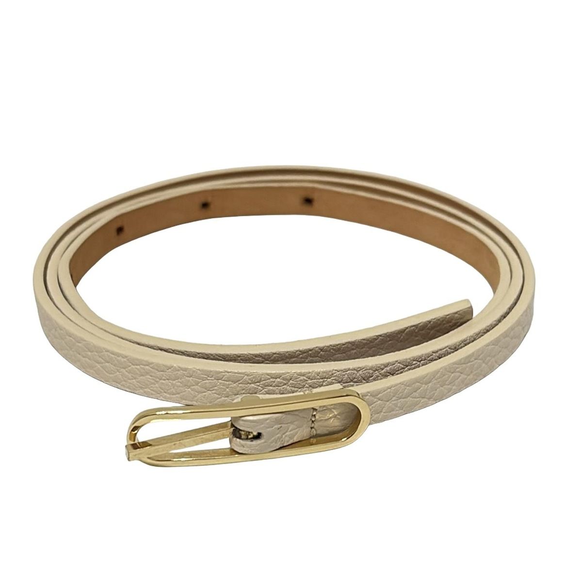 AMBOISE(アンボワーズ) ベルト - ベージュ×ゴールド レザー - メルカリ