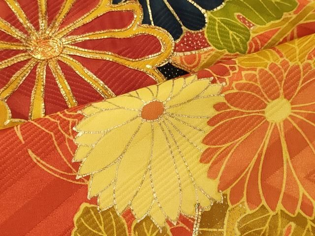 平和屋着物□豪華振袖 駒刺繍 花車文 金彩 正絹 逸品 CABC4039oy