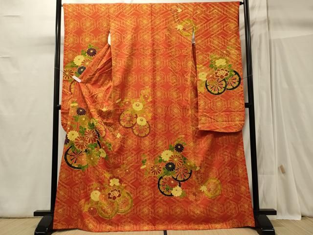 平和屋着物□豪華振袖 駒刺繍 花車文 金彩 正絹 逸品 CABC4039oy
