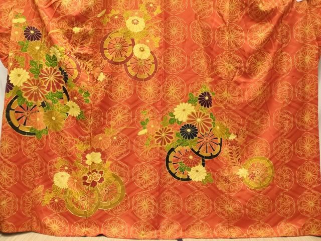 平和屋着物□豪華振袖 駒刺繍 花車文 金彩 正絹 逸品 CABC4039oy