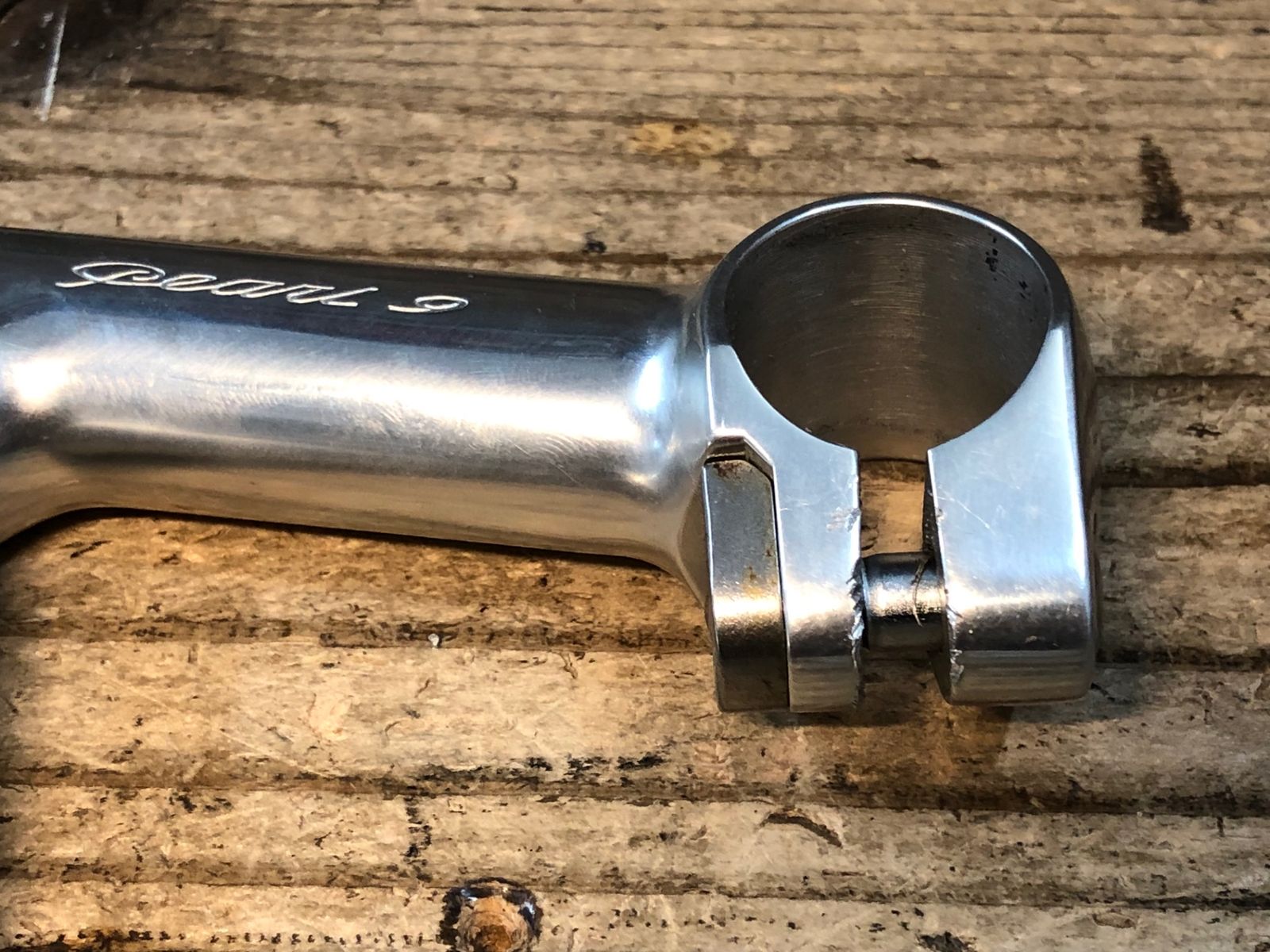 【美品】NITTO Pearl 9 日東 パール スレッド ステム JU196 日東 NITTO Pearl 9 スレッドステム 90mm Φ26.0 FORGEDΦ22.2