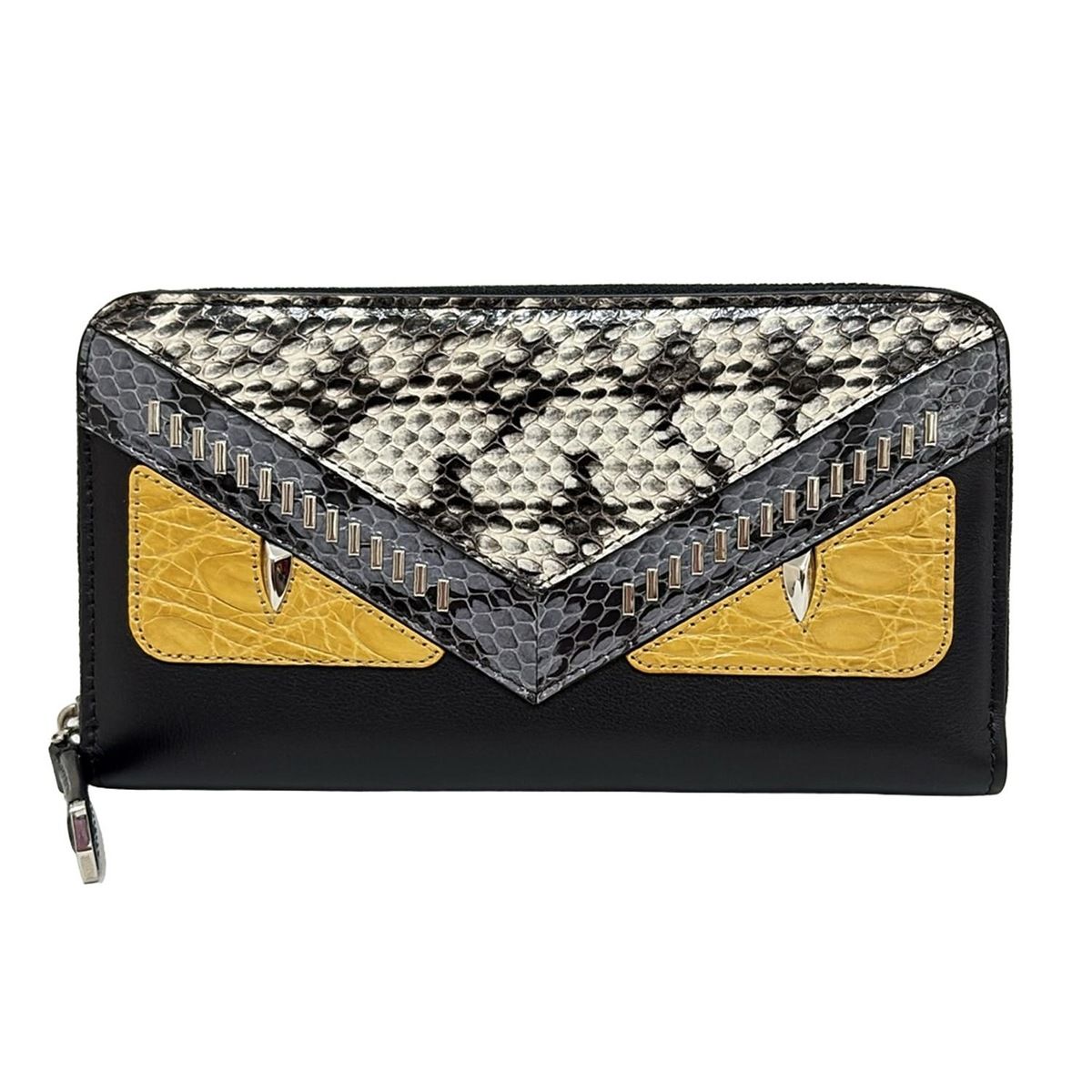 FENDI 黒 レザー 長財布 FENDI(フェンディ) 長財布美品 バッグバグズ 8M0299 黒 レザー - メルカリ