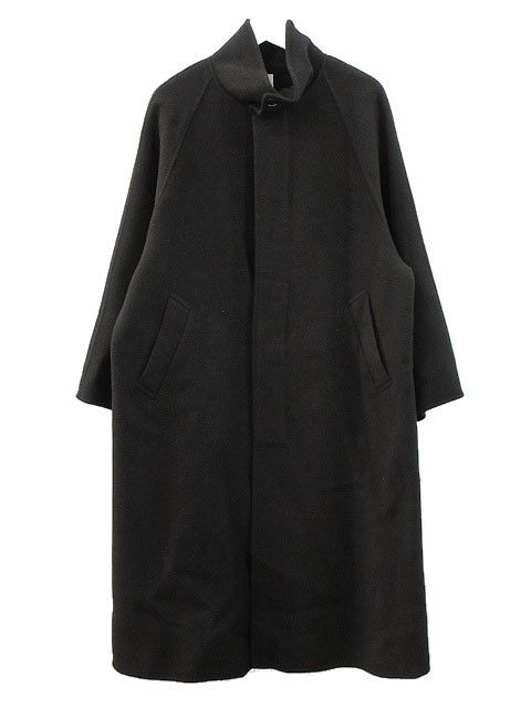 ヤマダヤ アーガ Aga+ ウール スタンドカラー コート 9号 ブラック 黒