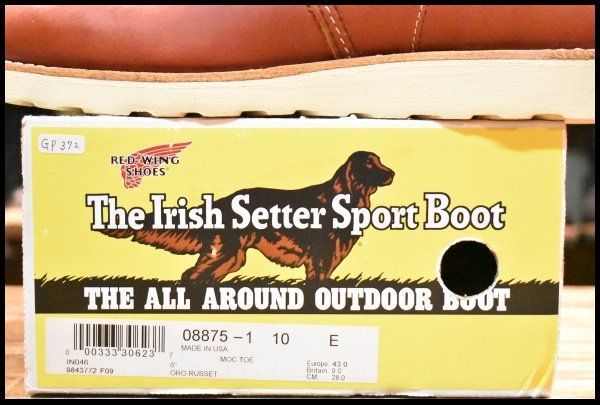 美品レッドウィング 復刻犬タグ 8875 10E 20年製　アイリッシュセッター 10E 箱付 未使用 犬タグ復刻 20年】レッドウィング 8875 アイリッシュ