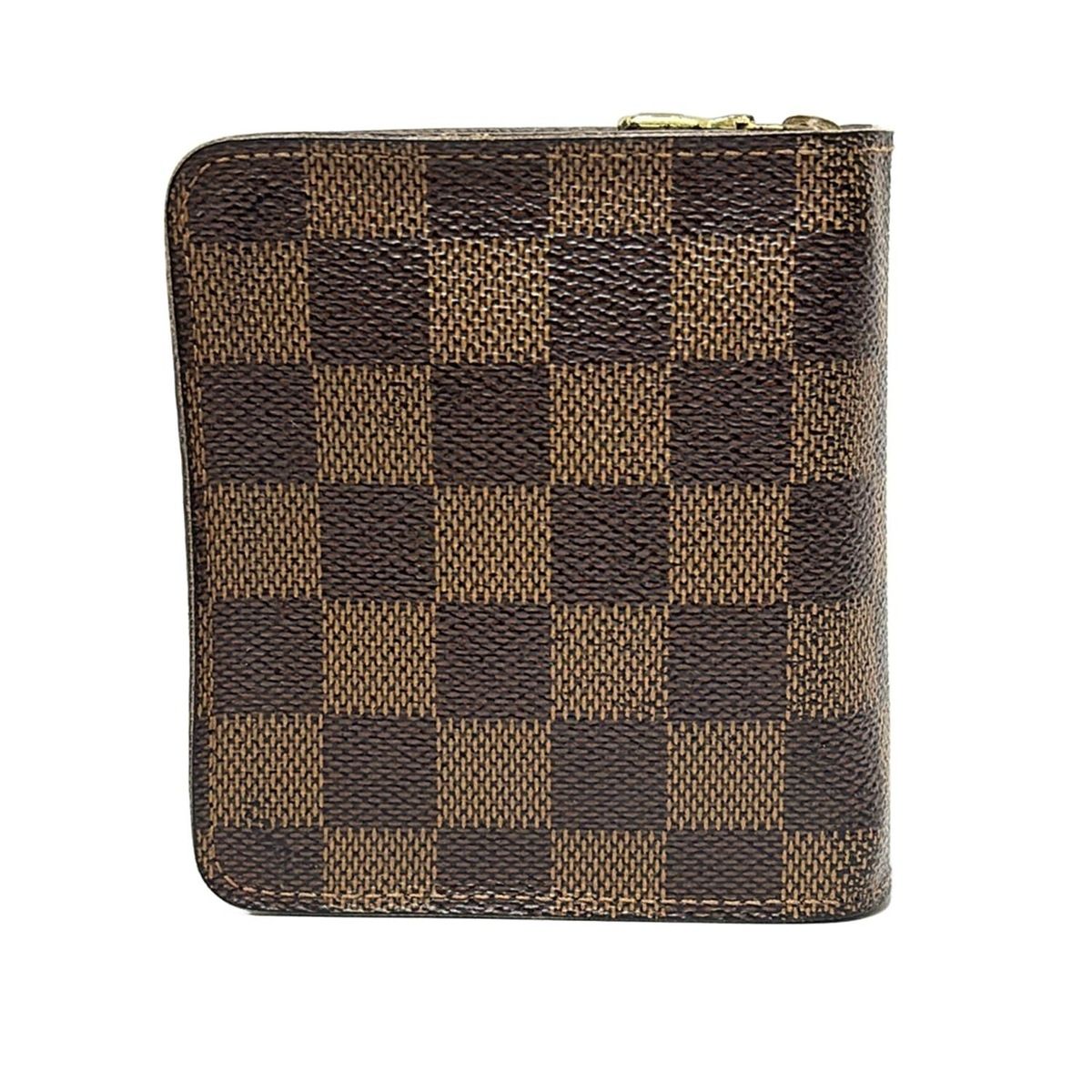 【極美品】ヴィトン ダミエ エベヌ コンパクトジップ 二つ折り財布 N61668 ルイヴィトン ダミエ エベヌ コンパクトジップ 二つ折り財布 N61668