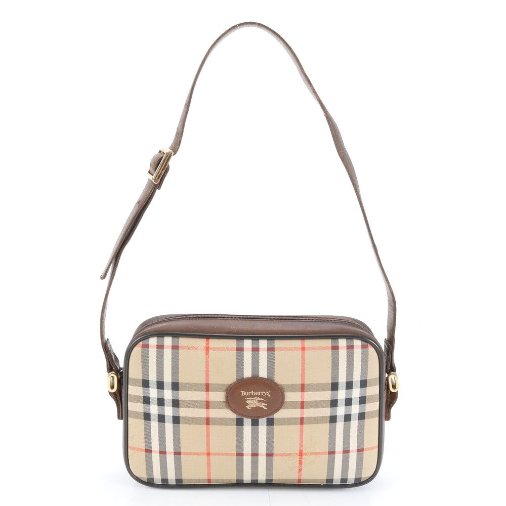 バーバリー ノバ チェック ホースロゴ シャドーホース レザー