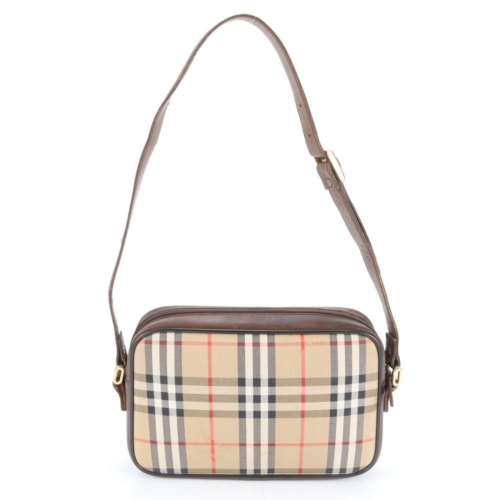 バーバリー ノバ チェック ホースロゴ シャドーホース レザー