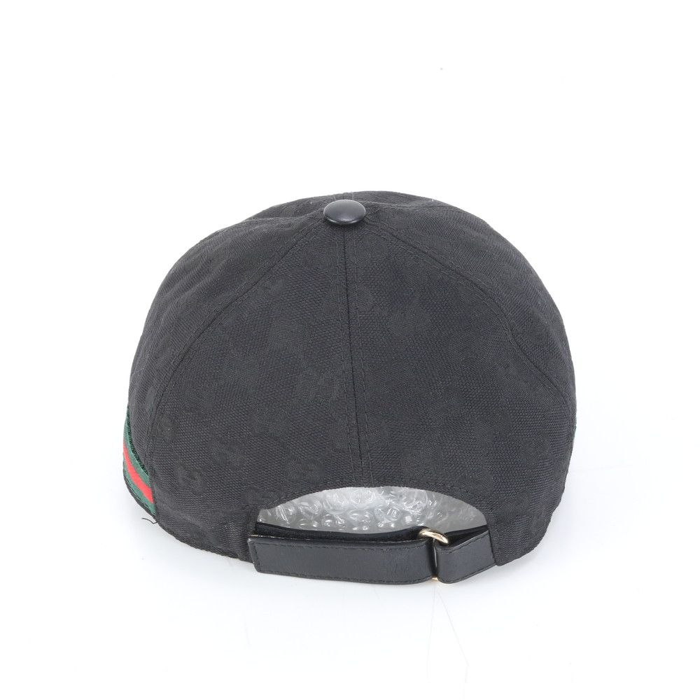 極美品 グッチ GGキャンバス シェリー ライン ベースボール キャップ M