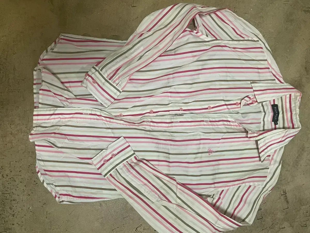 ビーンポール ピンク マルチ ストライプ シャツ 95