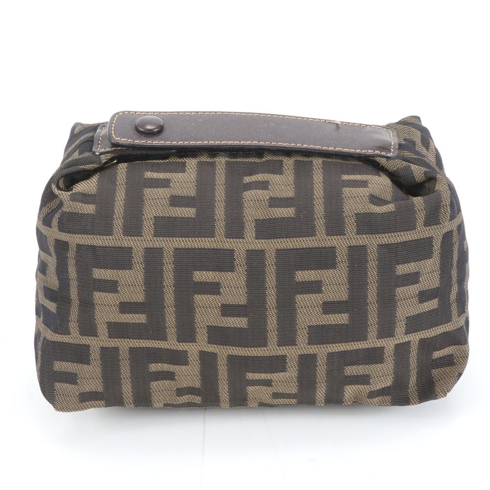 極美品 フェンディ ズッカ レザー ポーチ ミニ バニティ バッグ 26540